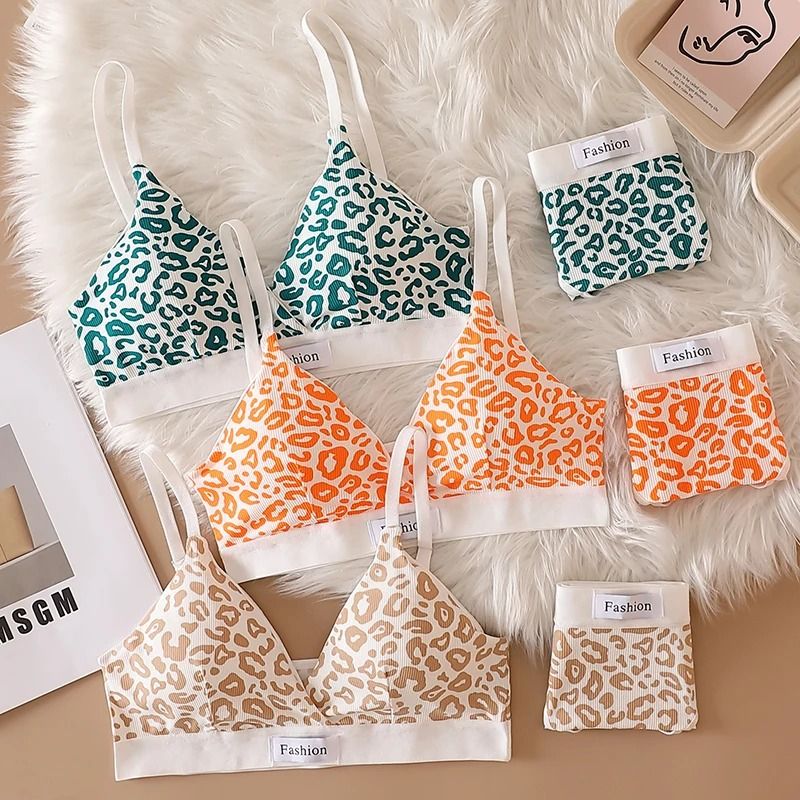 Wirefree Bra Comfort - Low Waist Leopard Print Bra and