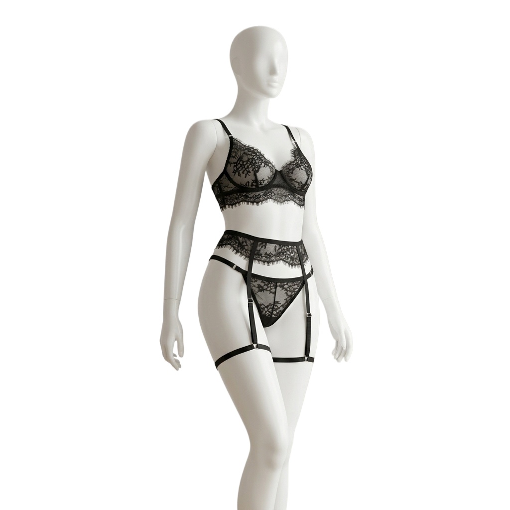 Lingerie Underwear Set Eyelash - огляд і ціна Lace Bralette Set